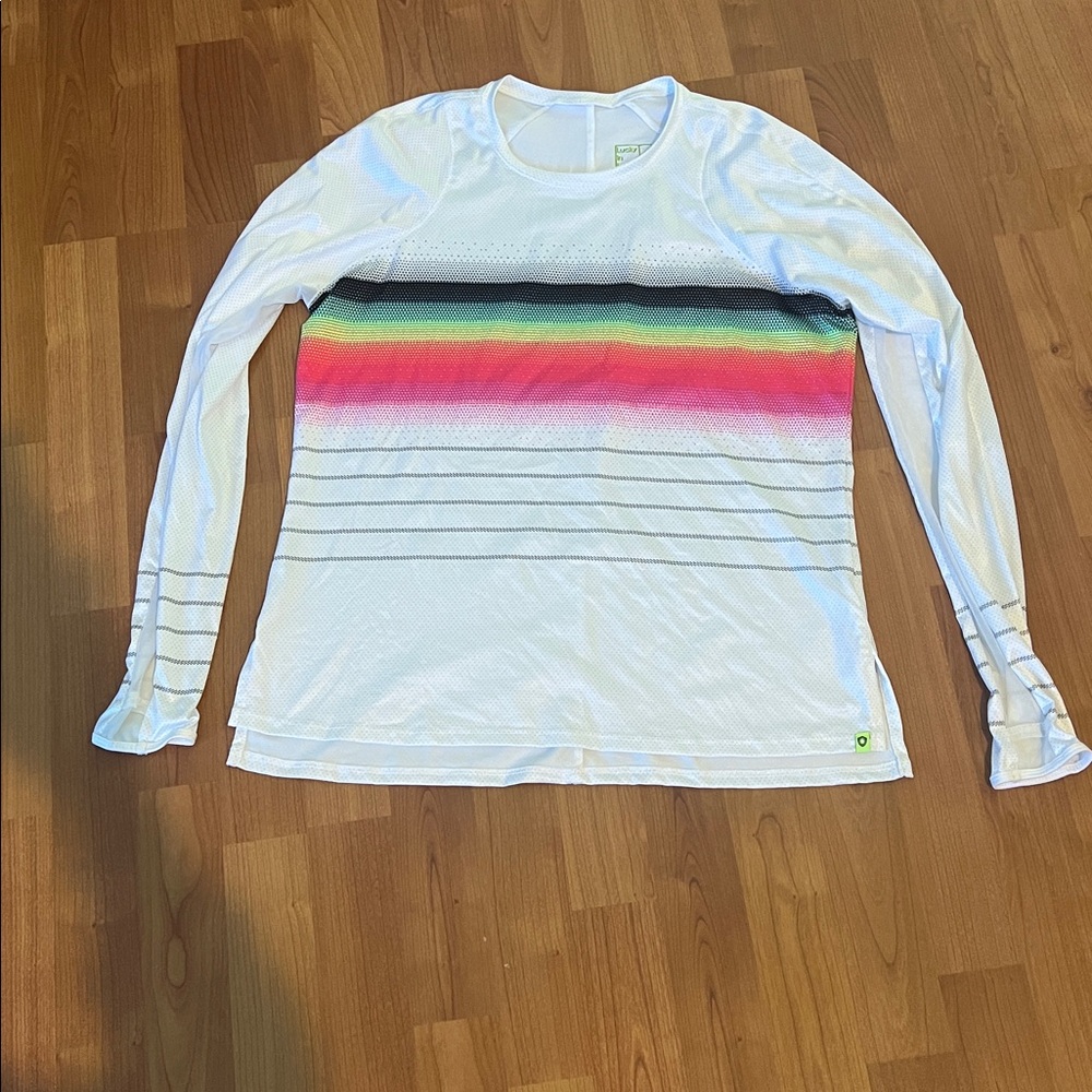 Lucky in Love White Perforated Long Sleeve Top